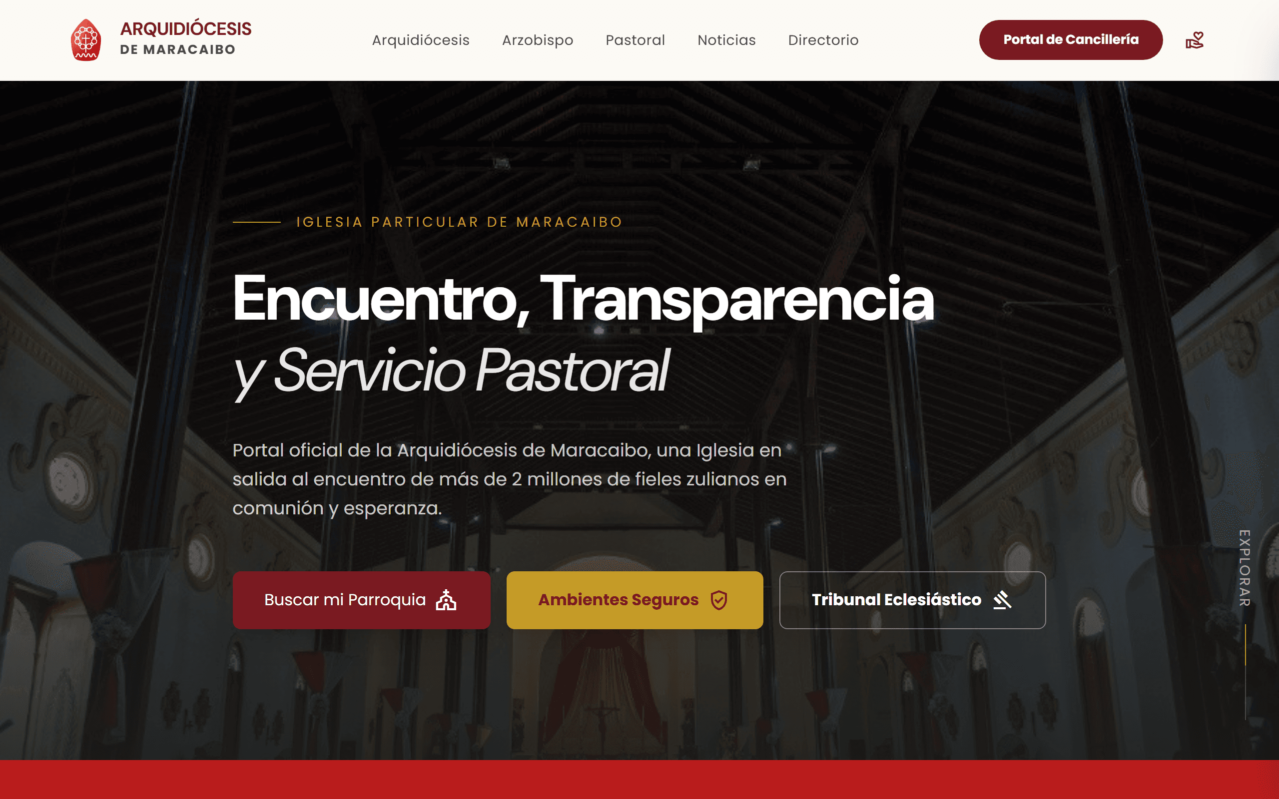 Captura del proyecto Arquidiócesis de Maracaibo