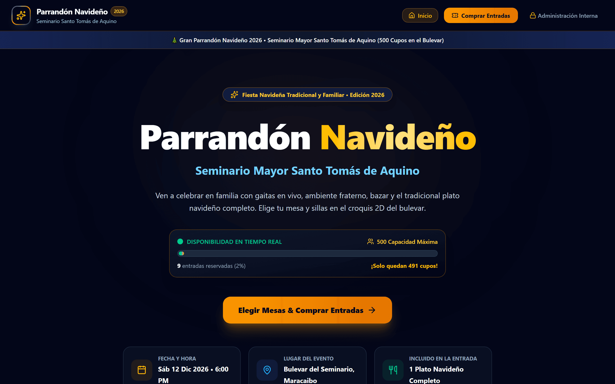 Captura del proyecto Parrandón Navideño